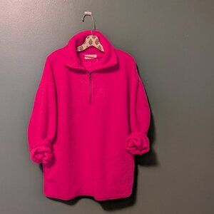 FREE PEOPLE Coco Sherpa Pullover / Hibiscus Highlight